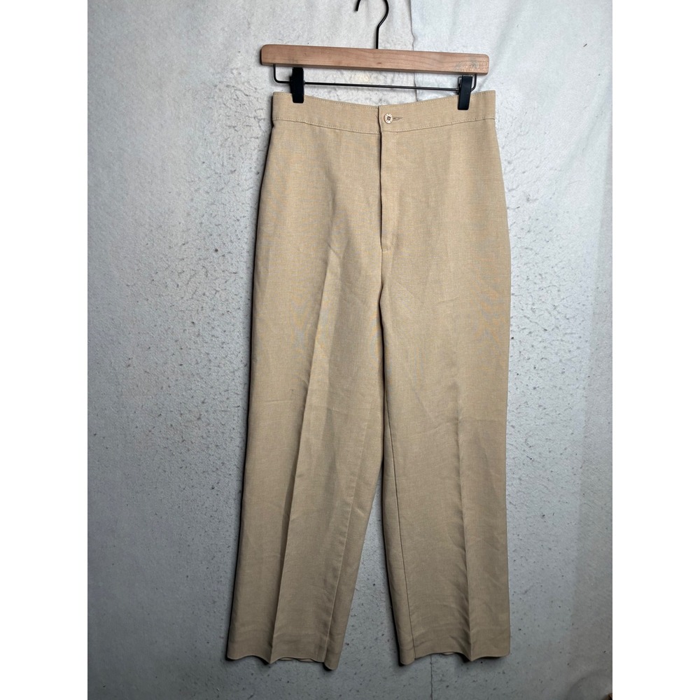 Vintage Levis Strauss & Co High Waisted Straight Leg Trousers Khaki Tan Size 14